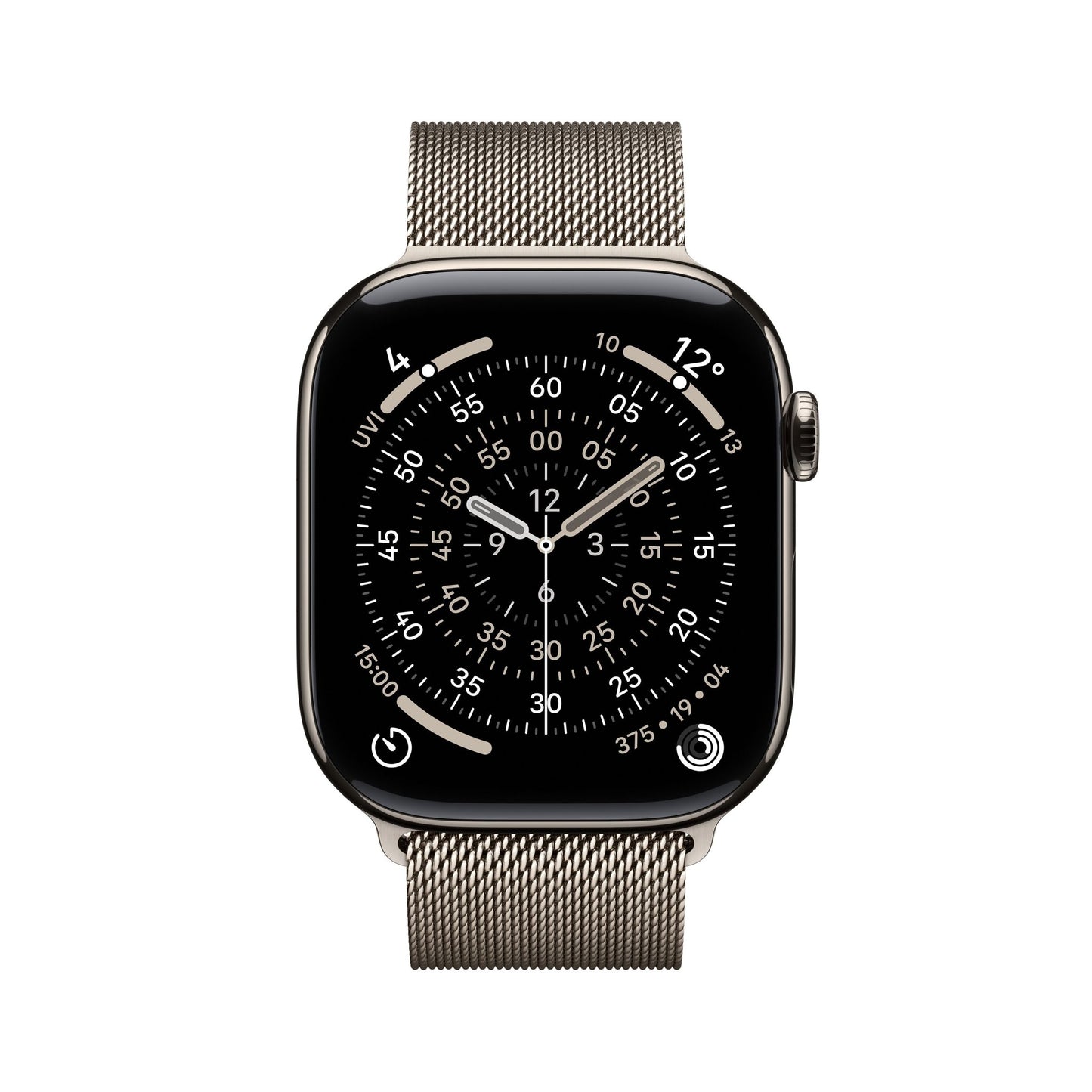 Apple Watch Series 11 GPS + Cellular 46mm Natürliches Titan Case mit Natürlichem Milanaise Loop - M/L