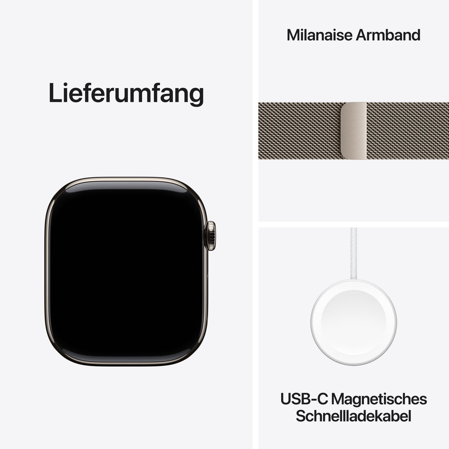 Apple Watch Series 11 GPS + Cellular 46mm Natürliches Titan Case mit Natürlichem Milanaise Loop - M/L