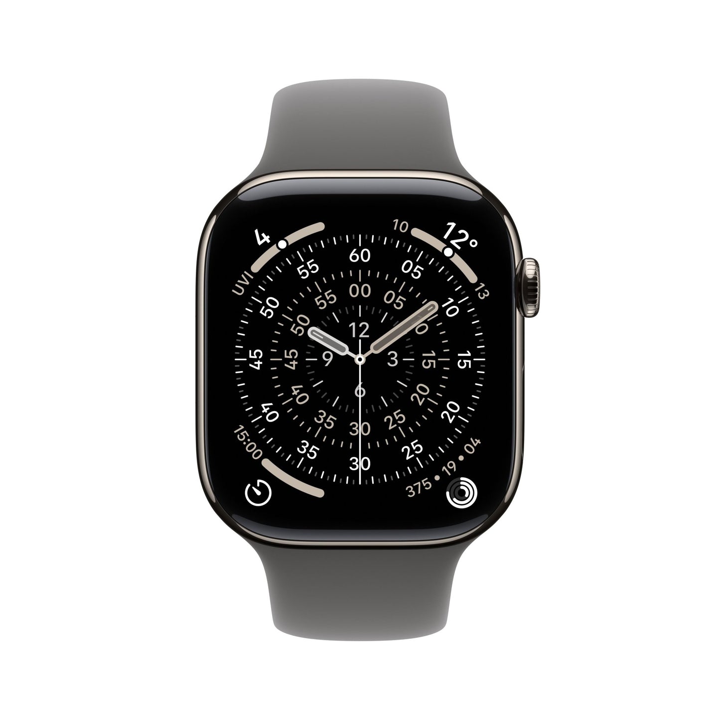 Apple Watch Series 11 GPS + Cellular 46mm Natürliches Titan Case mit Steingrau Sportarmband - M/L