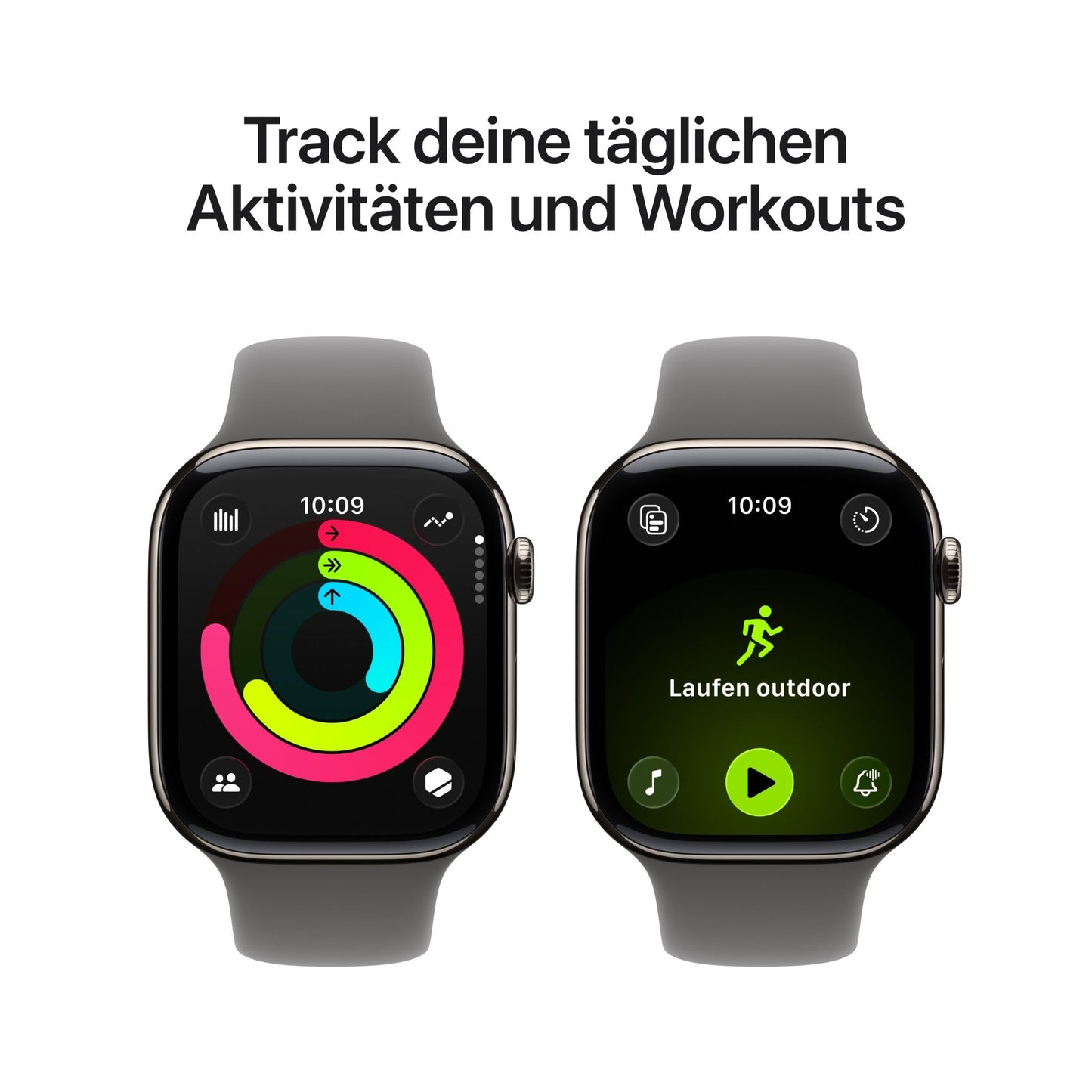 Apple Watch Series 11 GPS + Cellular 46mm Natürliches Titan Case mit Steingrau Sportarmband - M/L