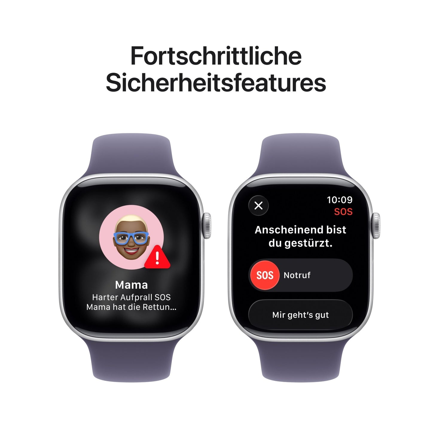 Apple Watch Series 11 GPS + Cellular 46mm Silber Aluminium Case mit Purpurne Nebel Sportarmband - M/L