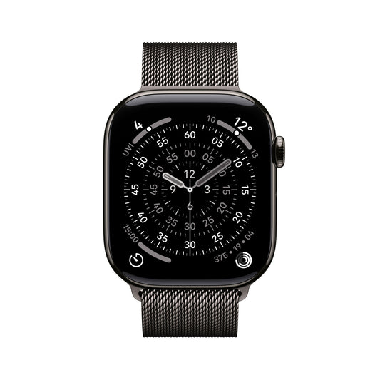 Apple Watch Series 11 GPS + Cellular 46mm Schiefer Titan Case mit Schiefer Milanaise Loop - S/M