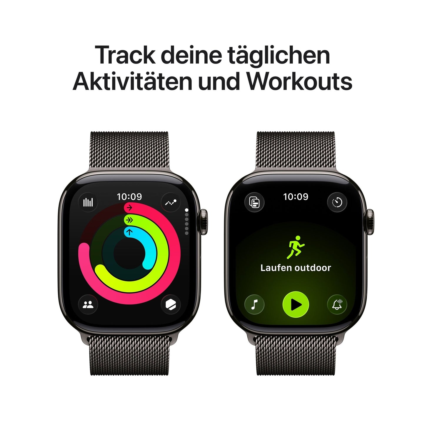 Apple Watch Series 11 GPS + Cellular 46mm Schiefer Titan Case mit Schiefer Milanaise Loop - S/M