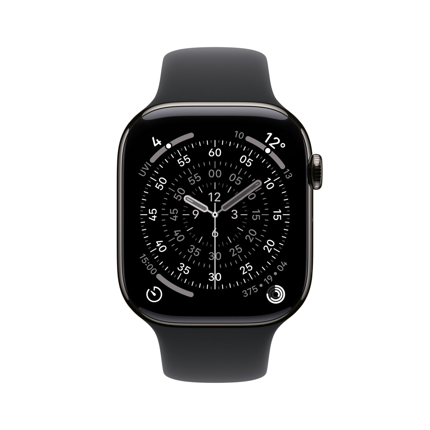 Apple Watch Series 11 GPS + Cellular 46mm Schiefer Titan Case mit Schwarzem Sportarmband - M/L