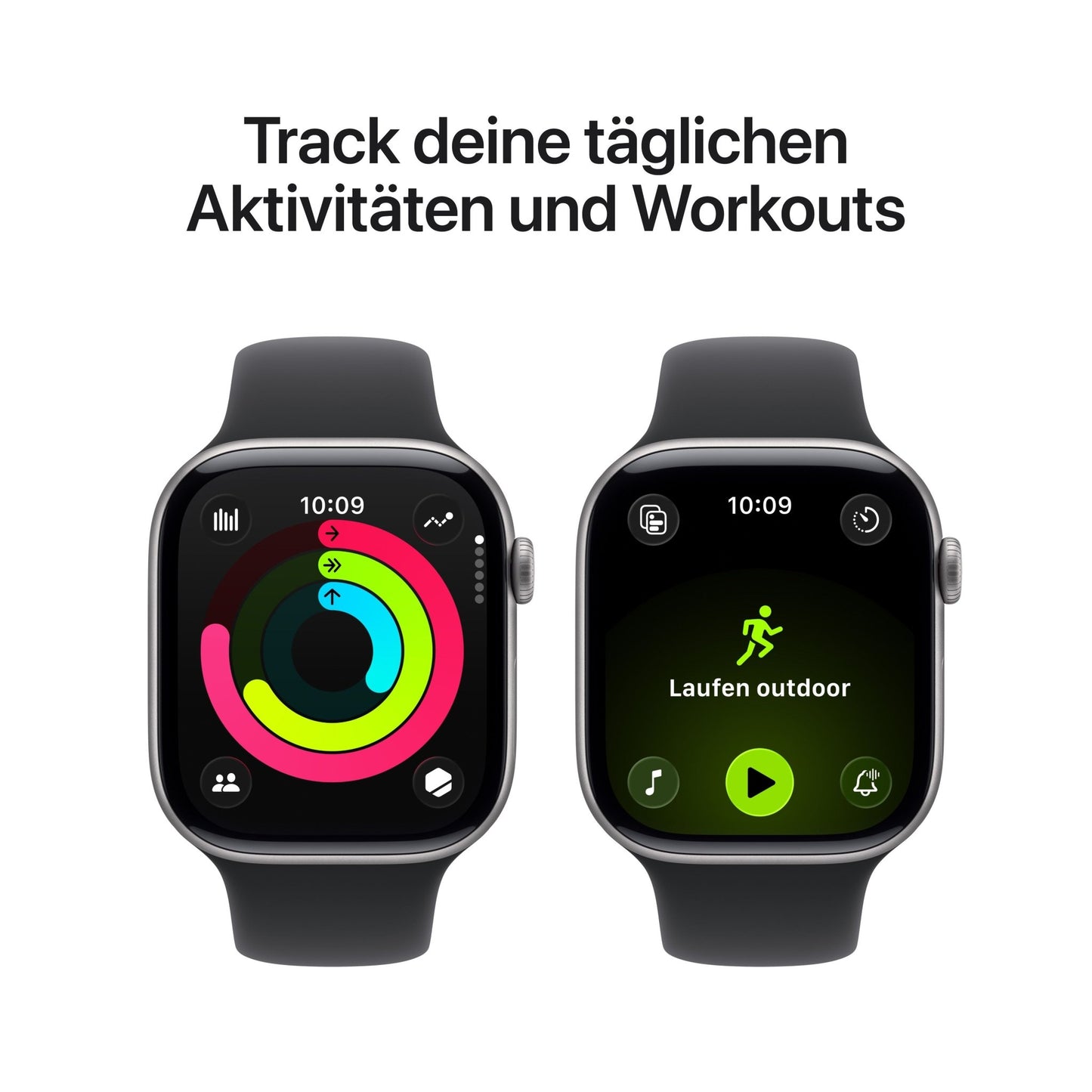 Apple Watch Series 11 GPS + Cellular 46mm Space Grey Aluminium Case mit Schwarzem Sportarmband - M/L