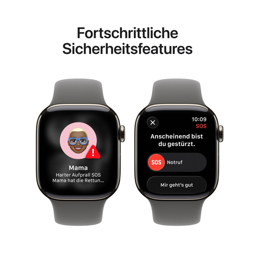 Apple Watch Series 11 GPS + Cellular 42mm Natürliches Titan Case mit Steingrau Sportarmband - M/L