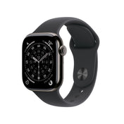 Apple Watch Series 11 GPS + Cellular 42mm Schiefer Titan Case mit Schwarzem Sportarmband - M/L