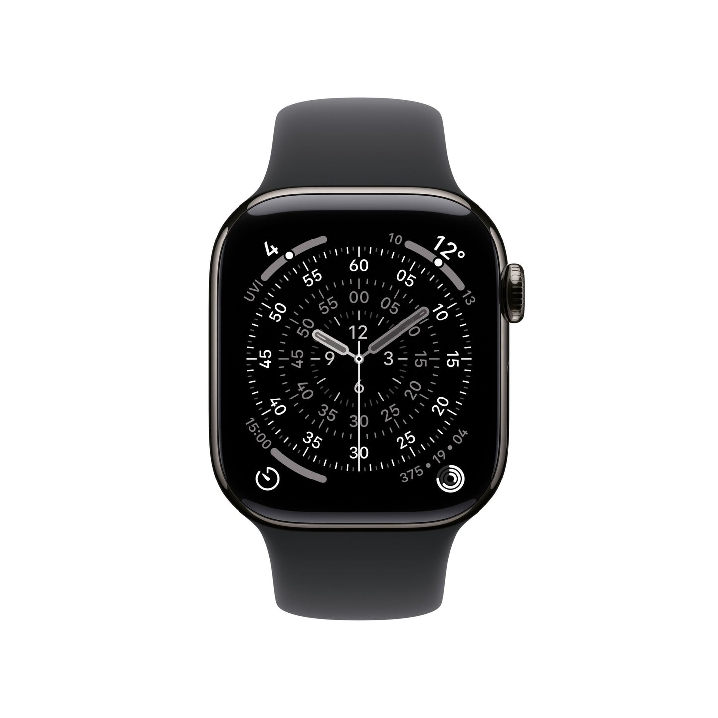 Apple Watch Series 11 GPS + Cellular 42mm Schiefer Titan Case mit Schwarzem Sportarmband - S/M