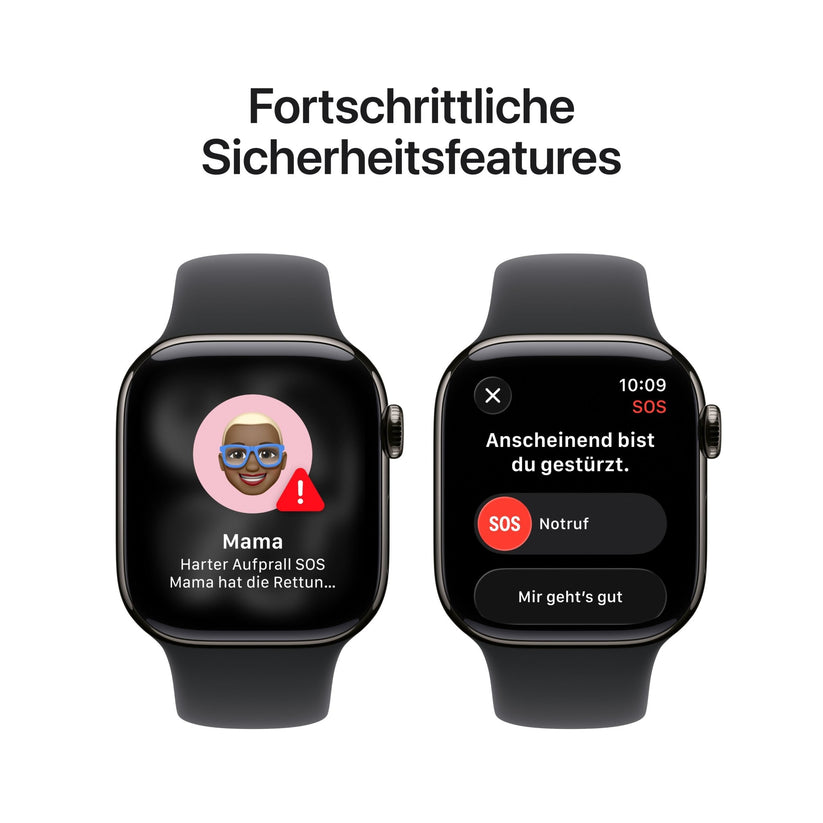 Apple Watch Series 11 GPS + Cellular 42mm Schiefer Titan Case mit Schwarzem Sportarmband - M/L