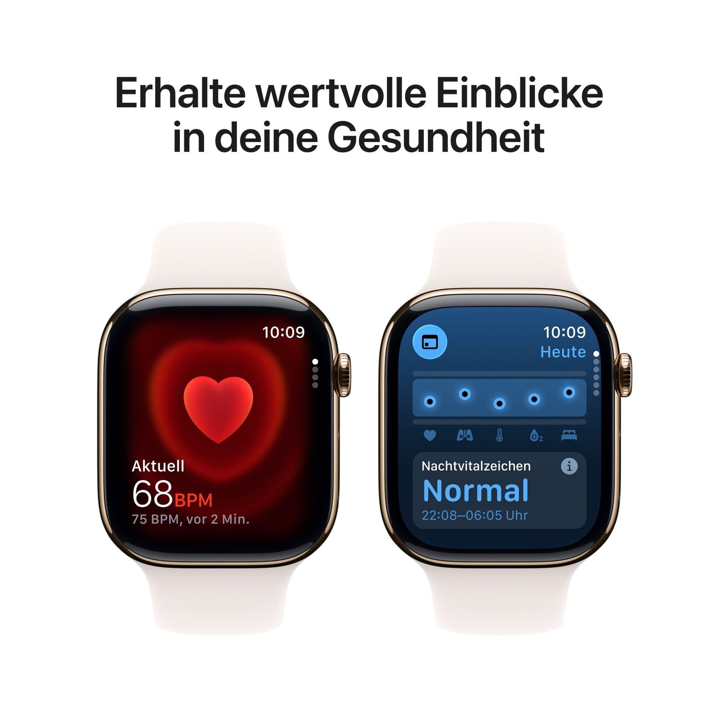 Apple Watch Series 11 GPS + Cellular 46mm Goldenes Titan Case mit Hellrosa Sportarmband - S/M