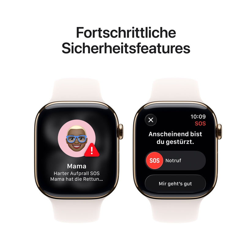 Apple Watch Series 11 GPS + Cellular 46mm Goldenes Titan Case mit Hellrosa Sportarmband - M/L