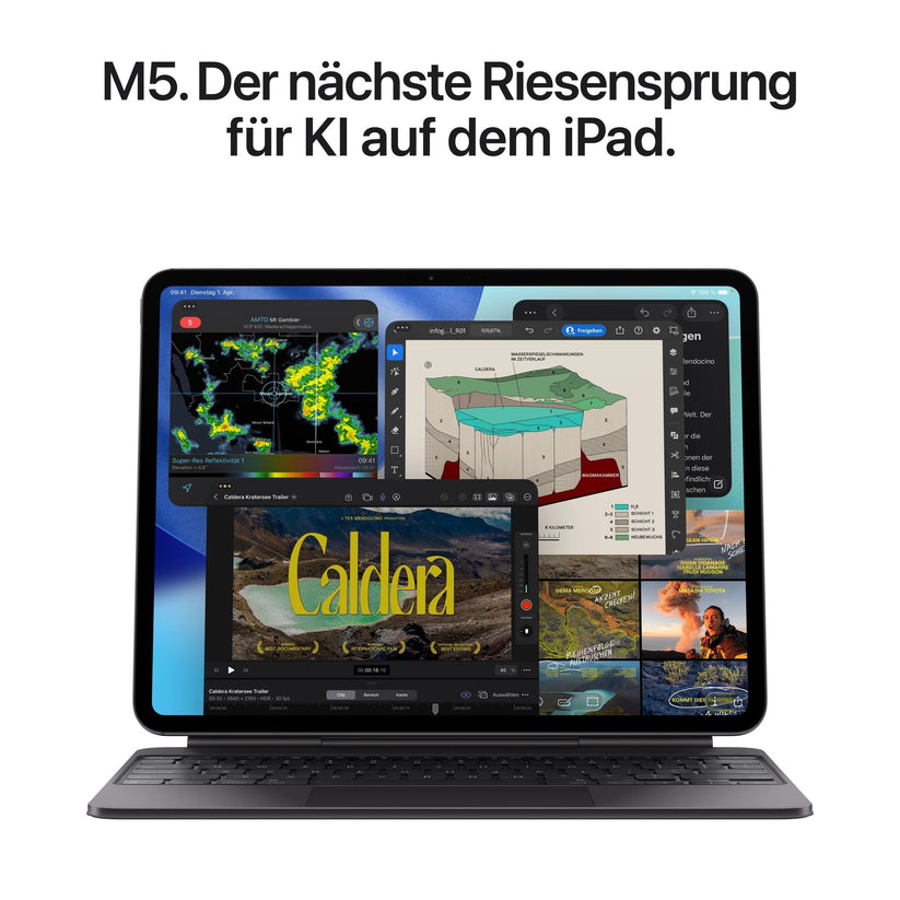 iPad Pro 11 Zoll Wi-Fi + Cellular mit Nanotexturglas, 1TB, Space Schwarz