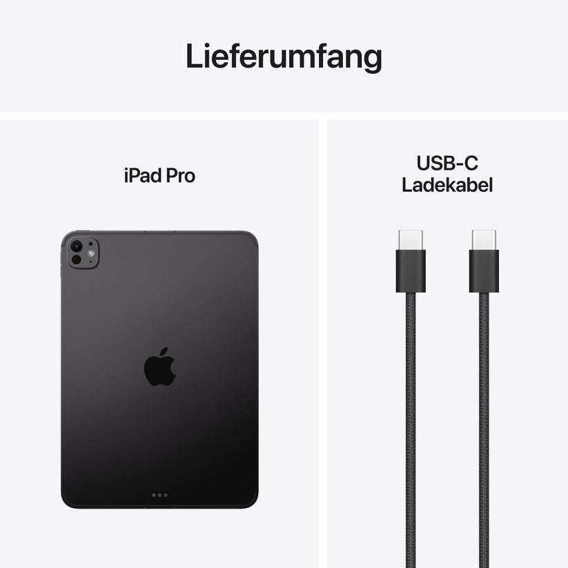 iPad Pro 11 Zoll Wi-Fi + Cellular mit Standardglas, 2TB, Space Schwarz