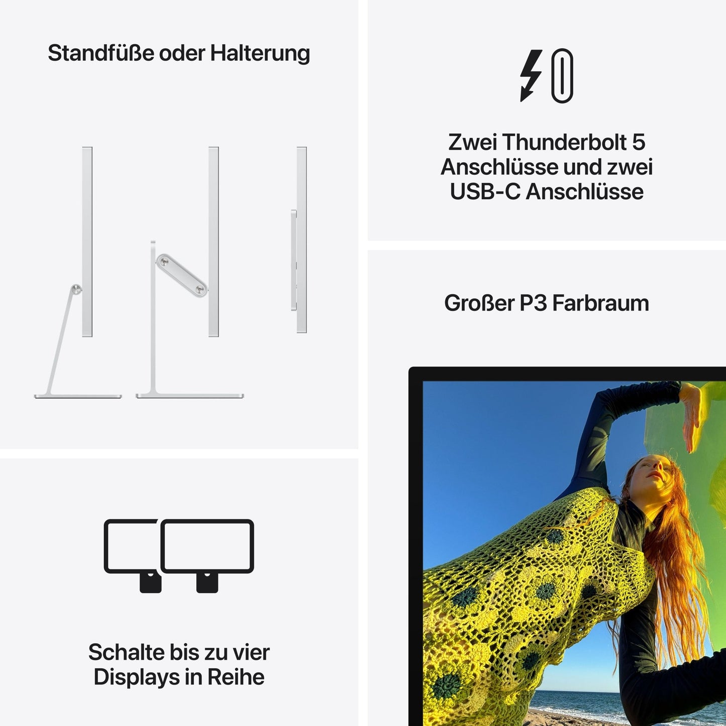 Studio Display, Standardglas, VESA Mount Adapter (Standfuß nicht enthalten)