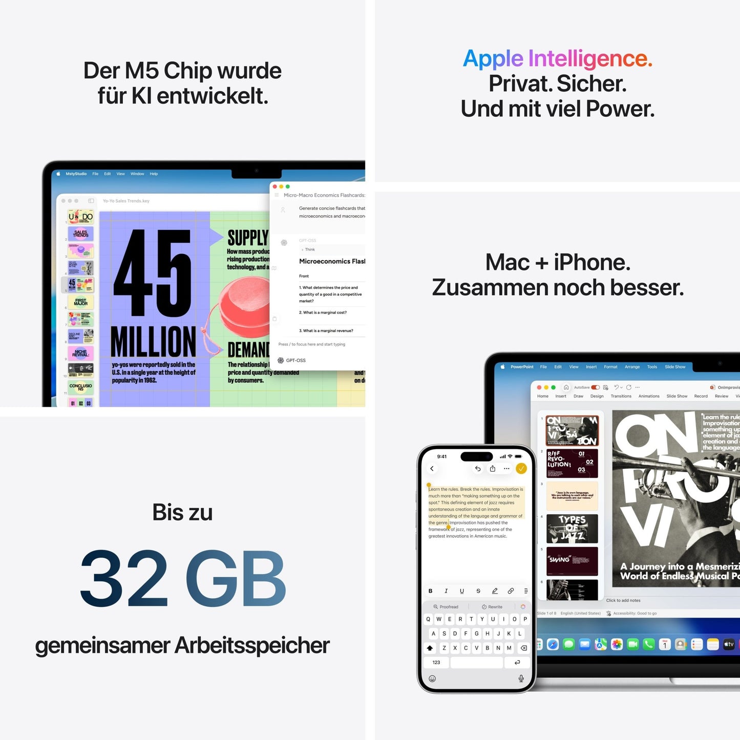 MacBook Air 13 Zoll mit M5 chip, 10-core CPU und 8-core GPU, 16GB, 512GB SSD, Mitternacht