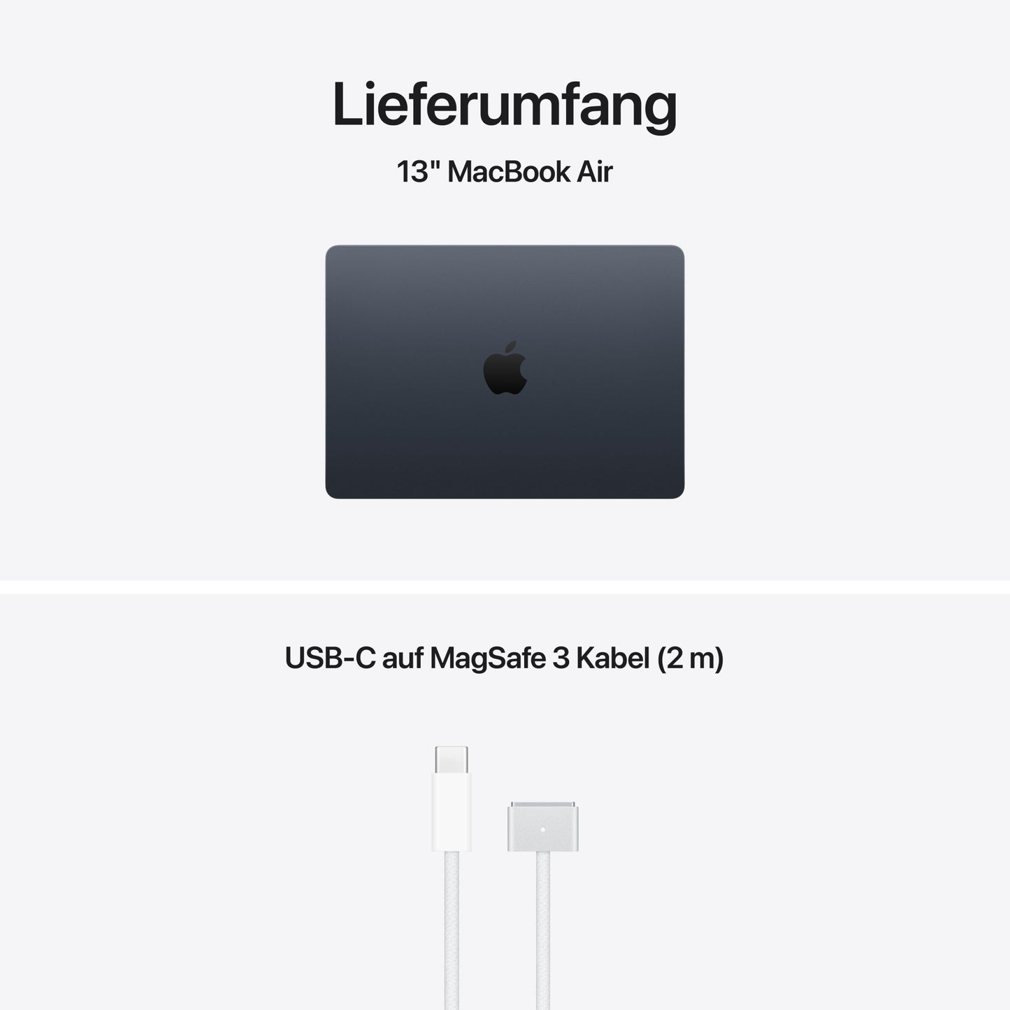 MacBook Air 13 Zoll mit M5 chip, 10-core CPU und 8-core GPU, 16GB, 512GB SSD, Mitternacht