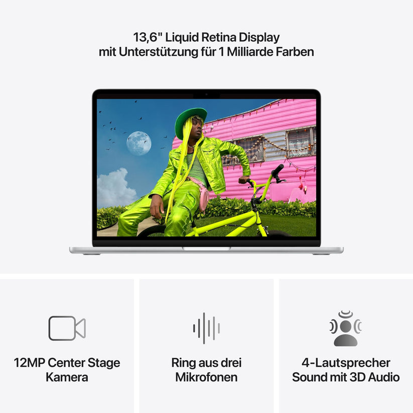 MacBook Air 13 Zoll mit M5 chip, 10-core CPU und 10-core GPU, 24GB, 1TB SSD, Silber