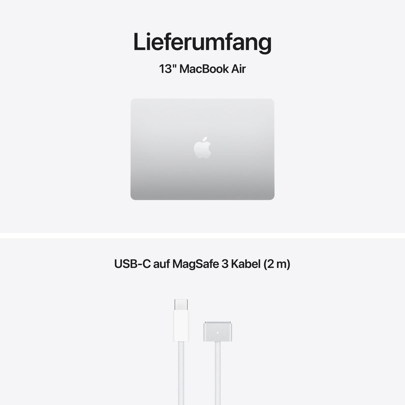 MacBook Air 13 Zoll mit M5 chip, 10-core CPU und 10-core GPU, 24GB, 1TB SSD, Silber