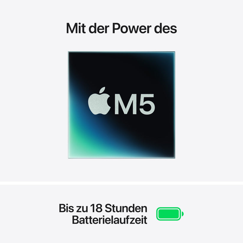 13" MacBook Air: Apple M5 Chip mit 10‑Core CPU und 8‑Core GPU, 512 GB SSD - Himmelblau