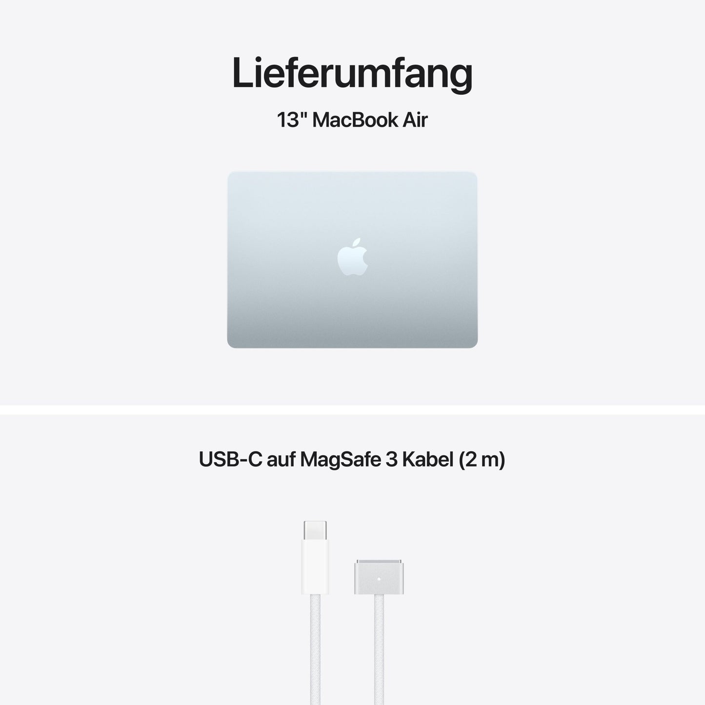 13" MacBook Air: Apple M5 Chip mit 10‑Core CPU und 8‑Core GPU, 512 GB SSD - Himmelblau