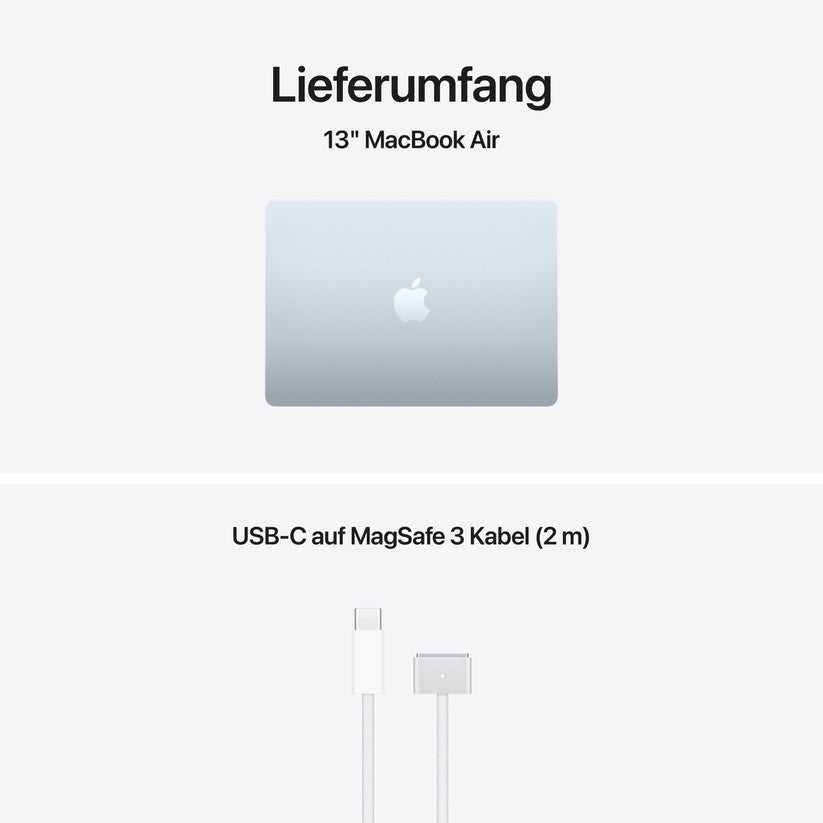 13" MacBook Air: Apple M5 Chip mit 10‑Core CPU und 8‑Core GPU, 512 GB SSD - Himmelblau