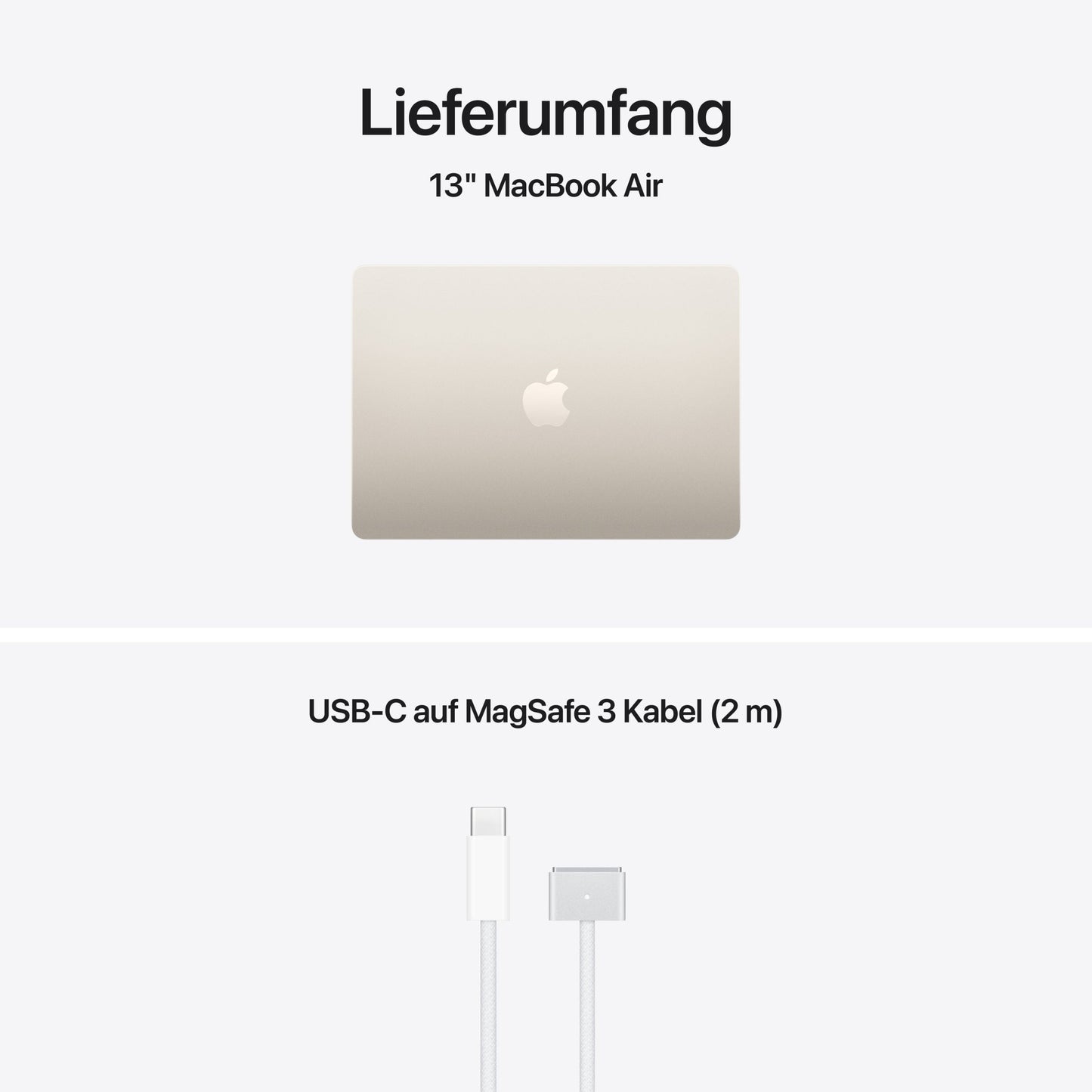 MacBook Air 13 Zoll mit M5 chip, 10-core CPU und 10-core GPU, 16GB, 1TB SSD, Polarstern