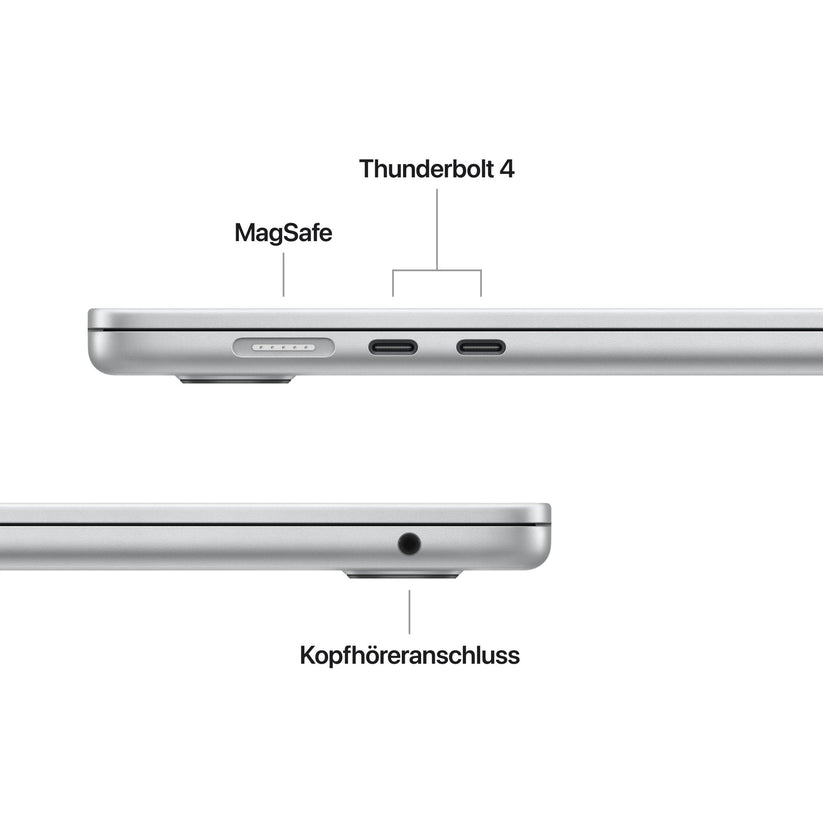 MacBook Air 15 Zoll mit M5 chip, 10-core CPU und 10-core GPU, 16GB, 512GB SSD, Silber