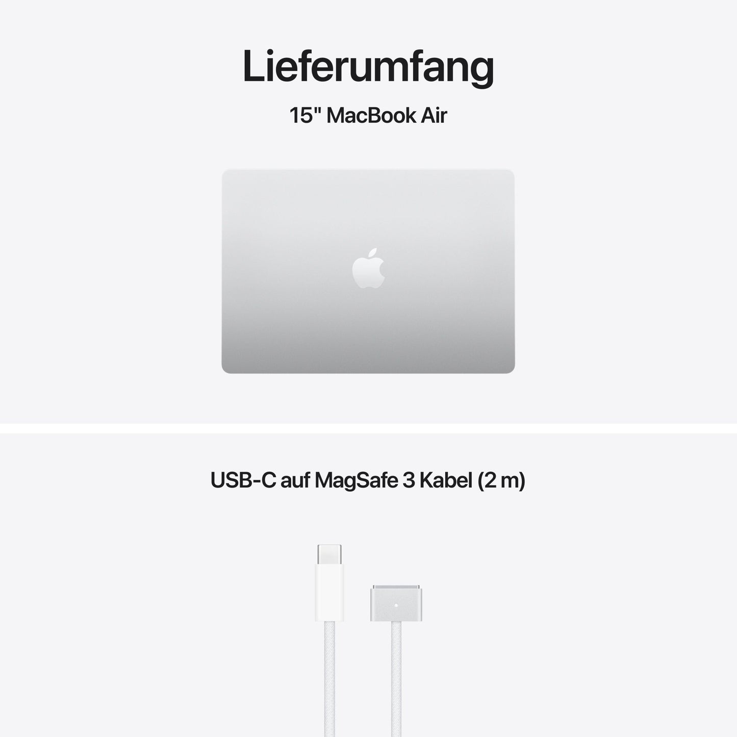 MacBook Air 15 Zoll mit M5 chip, 10-core CPU und 10-core GPU, 16GB, 512GB SSD, Silber