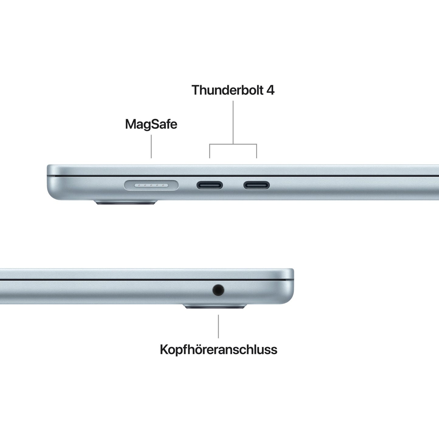 MacBook Air 15 Zoll mit M5 chip, 10-core CPU und 10-core GPU, 24GB, 1TB SSD, Himmelblau