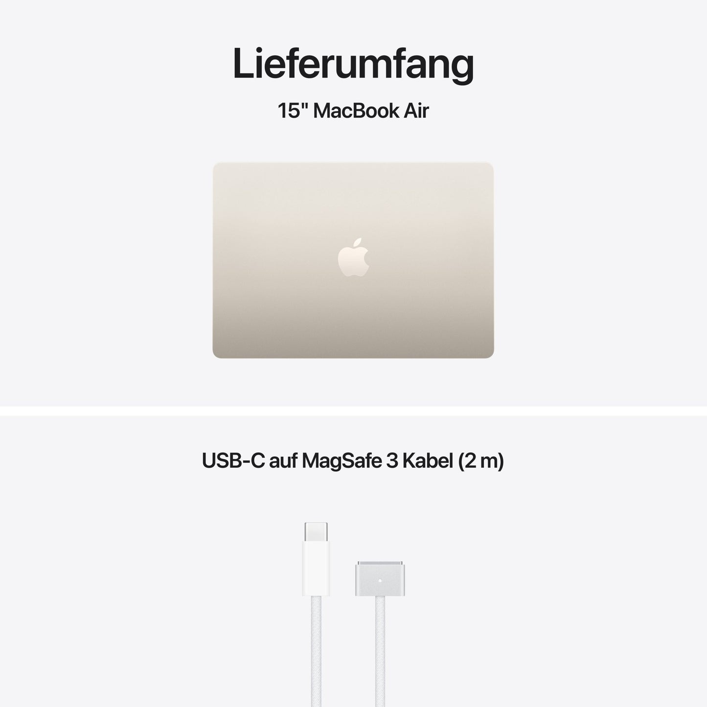 MacBook Air 15 Zoll mit M5 chip, 10-core CPU und 10-core GPU, 24GB, 1TB SSD, Polarstern