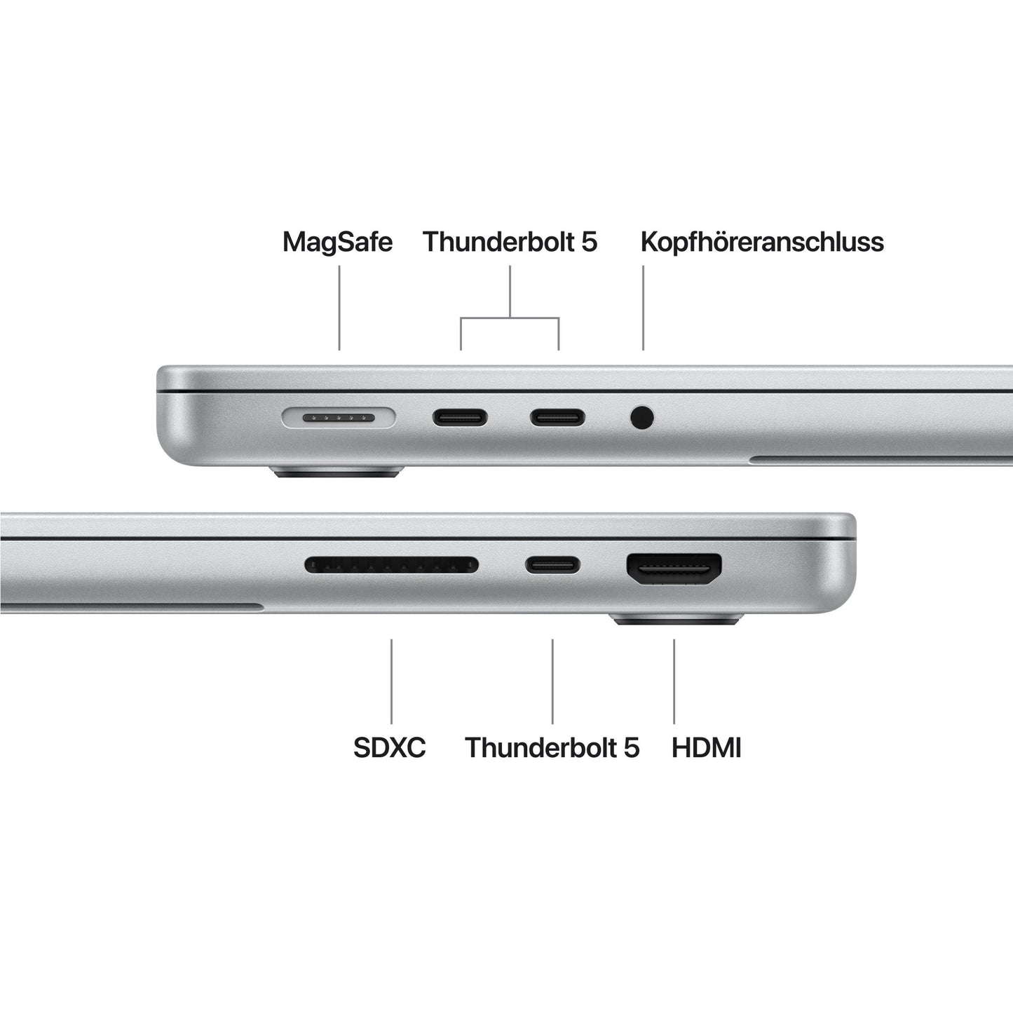 MacBook Pro 14 Zoll mit M5 Pro chip, 15-core CPU und 16-core GPU, 24GB, 1TB SSD, Silber