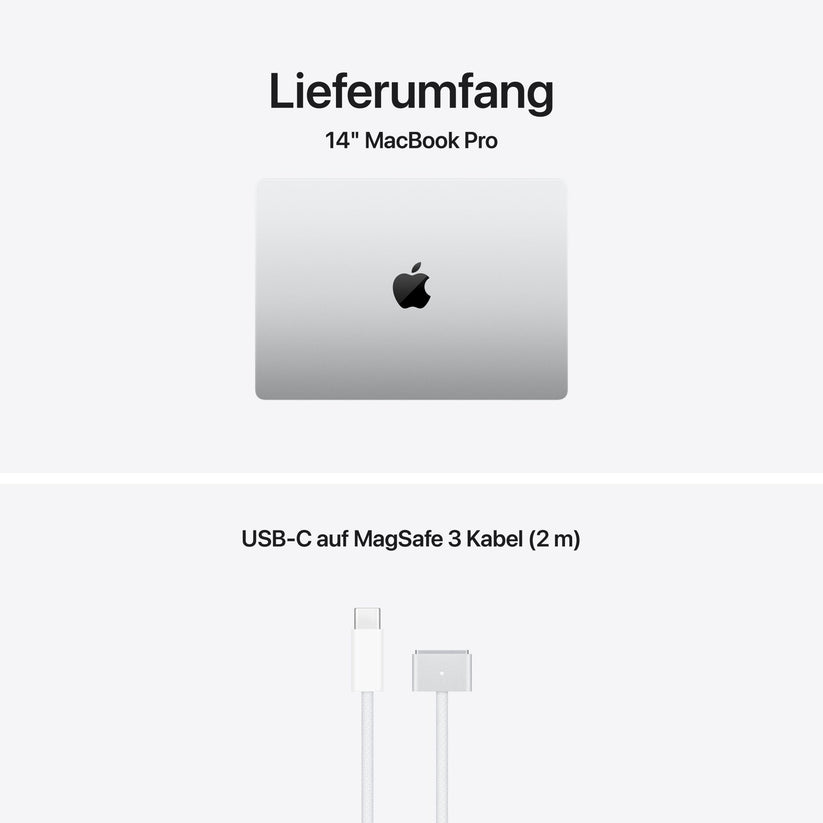 MacBook Pro 14 Zoll mit M5 Pro chip, 15-core CPU und 16-core GPU, 24GB, 1TB SSD, Silber