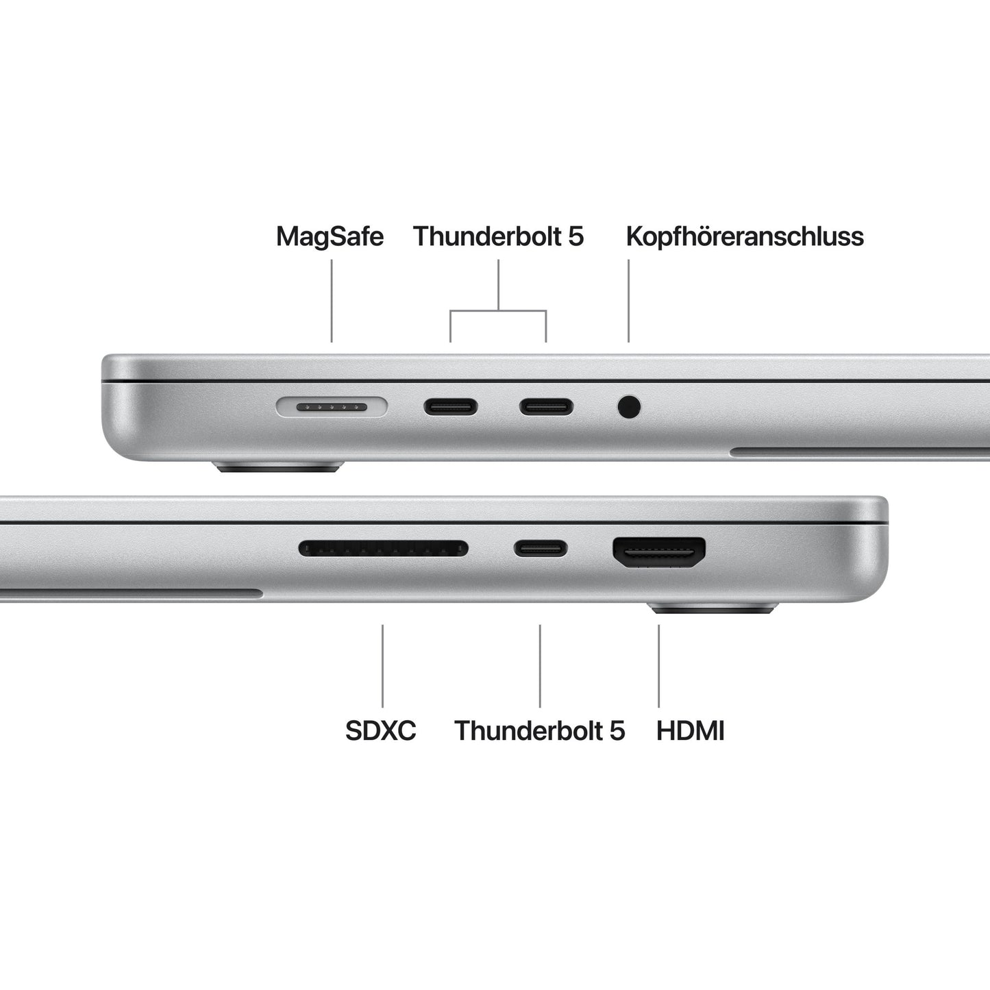MacBook Pro 16 Zoll mit M5 Max chip, 18-core CPU und 40-core GPU, 48GB, 2TB SSD, Silber