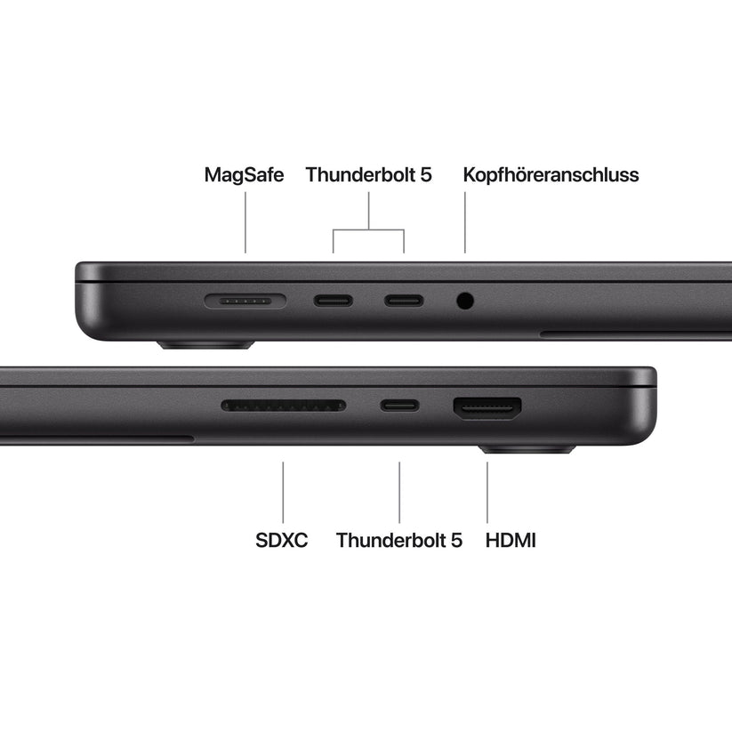 MacBook Pro 16 Zoll mit M5 Max chip, 18-core CPU und 32-core GPU, 36GB, 2TB SSD, Space Schwarz