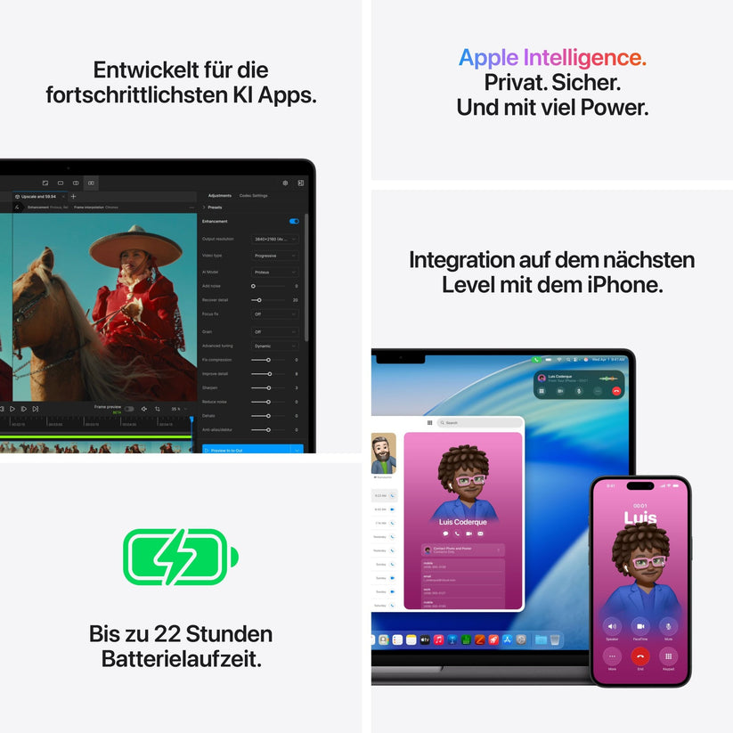 MacBook Pro 16 Zoll mit M5 Max chip, 18-core CPU und 32-core GPU, 36GB, 2TB SSD, Space Schwarz