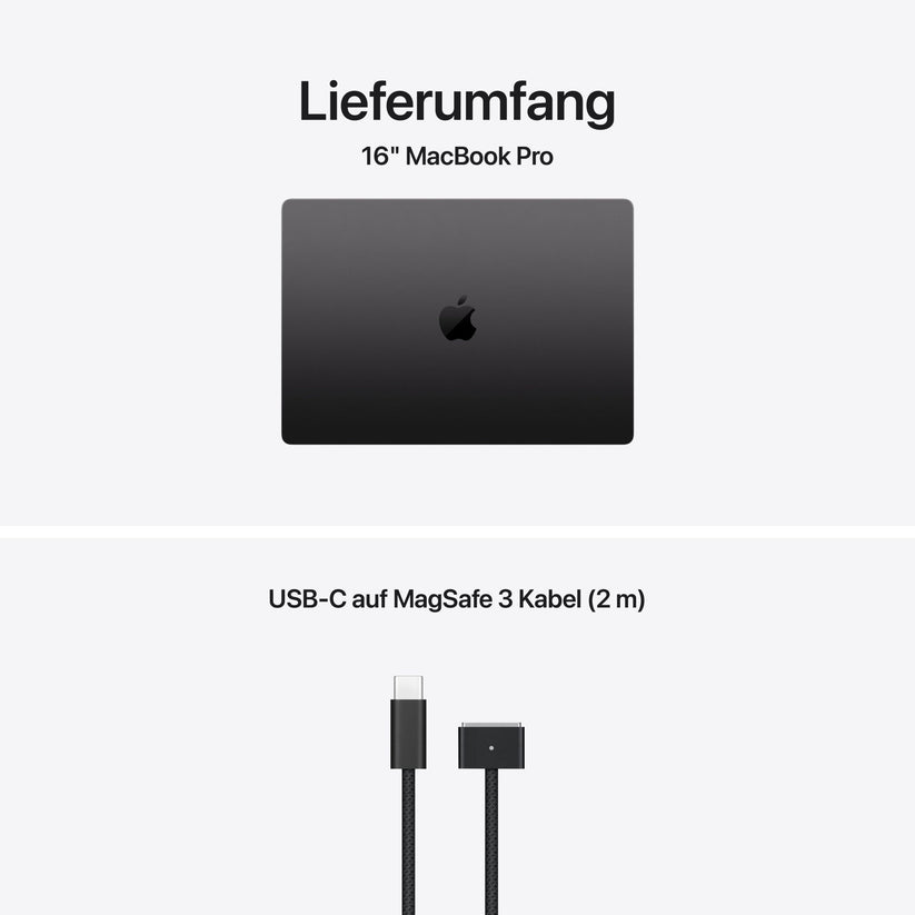 MacBook Pro 16 Zoll mit M5 Max chip, 18-core CPU und 32-core GPU, 36GB, 2TB SSD, Space Schwarz
