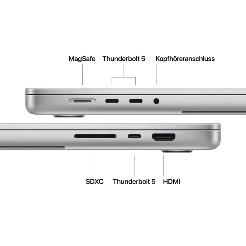 MacBook Pro 16 Zoll mit M5 Pro chip, 18-core CPU und 20-core GPU, 24GB, 1TB SSD, Silber