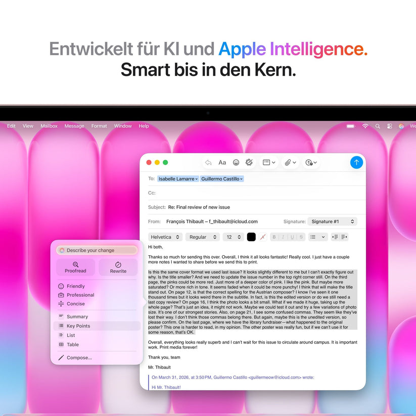 MacBook Neo 13 Zoll mit A18 Pro chip, 6-core CPU und 5-core GPU, 8GB, 256GB SSD, Blush