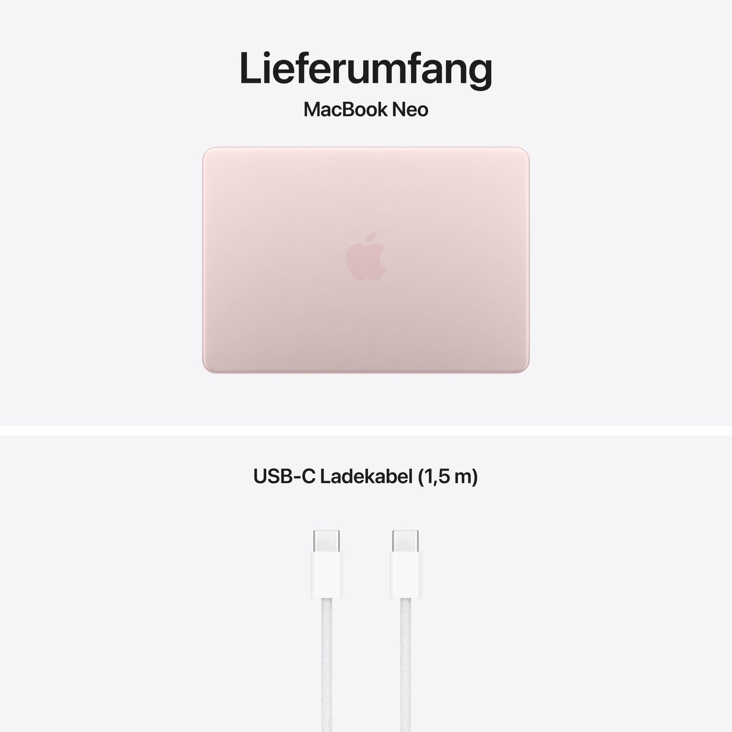 MacBook Neo 13 Zoll mit A18 Pro chip, 6-core CPU und 5-core GPU, 8GB, 256GB SSD, Blush