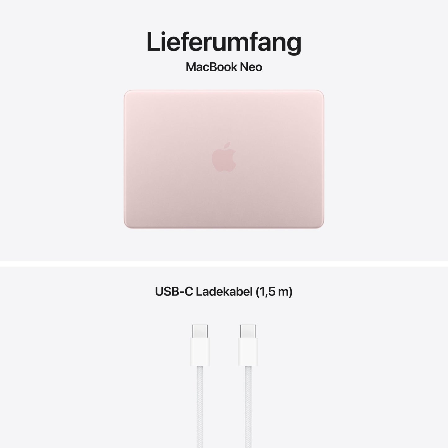 MacBook Neo 13 Zoll mit A18 Pro chip, 6-core CPU und 5-core GPU, 8GB, 512GB SSD, Touch ID, Blush