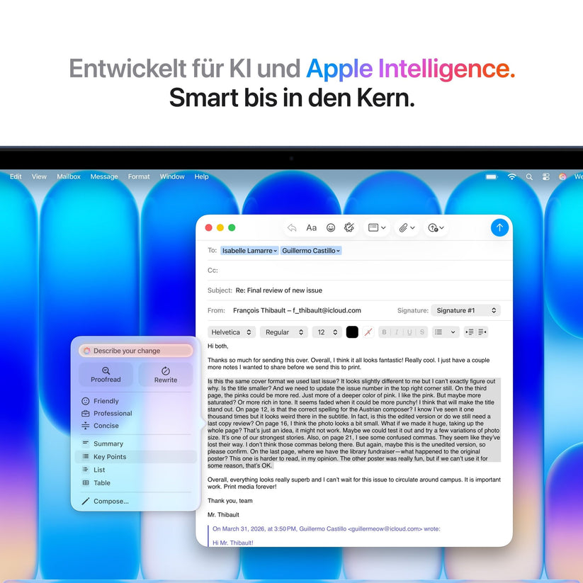 MacBook Neo 13 Zoll mit A18 Pro chip, 6-core CPU und 5-core GPU, 8GB, 512GB SSD, Touch ID, Indigo