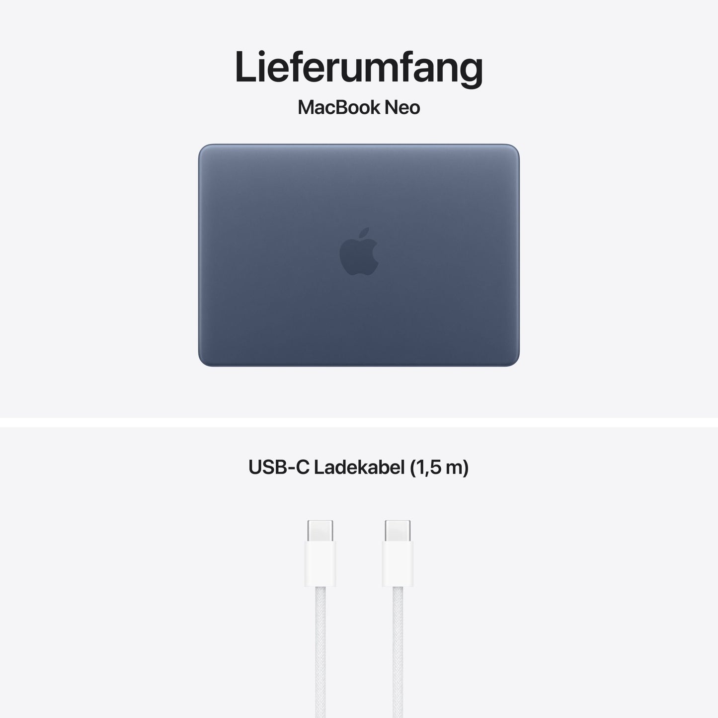 MacBook Neo 13 Zoll mit A18 Pro chip, 6-core CPU und 5-core GPU, 8GB, 512GB SSD, Touch ID, Indigo