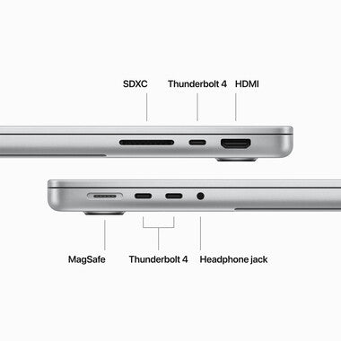 MacBook Pro 14 Zoll mit M3 8C CPU u 10C GPU, 8GB, 512GB SSD, silber - gebraucht