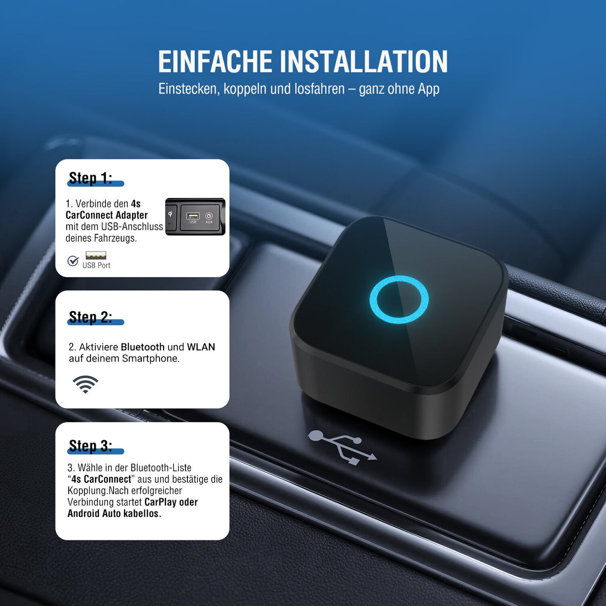 4smarts Wireless CarPlay Adapter, schwarz
