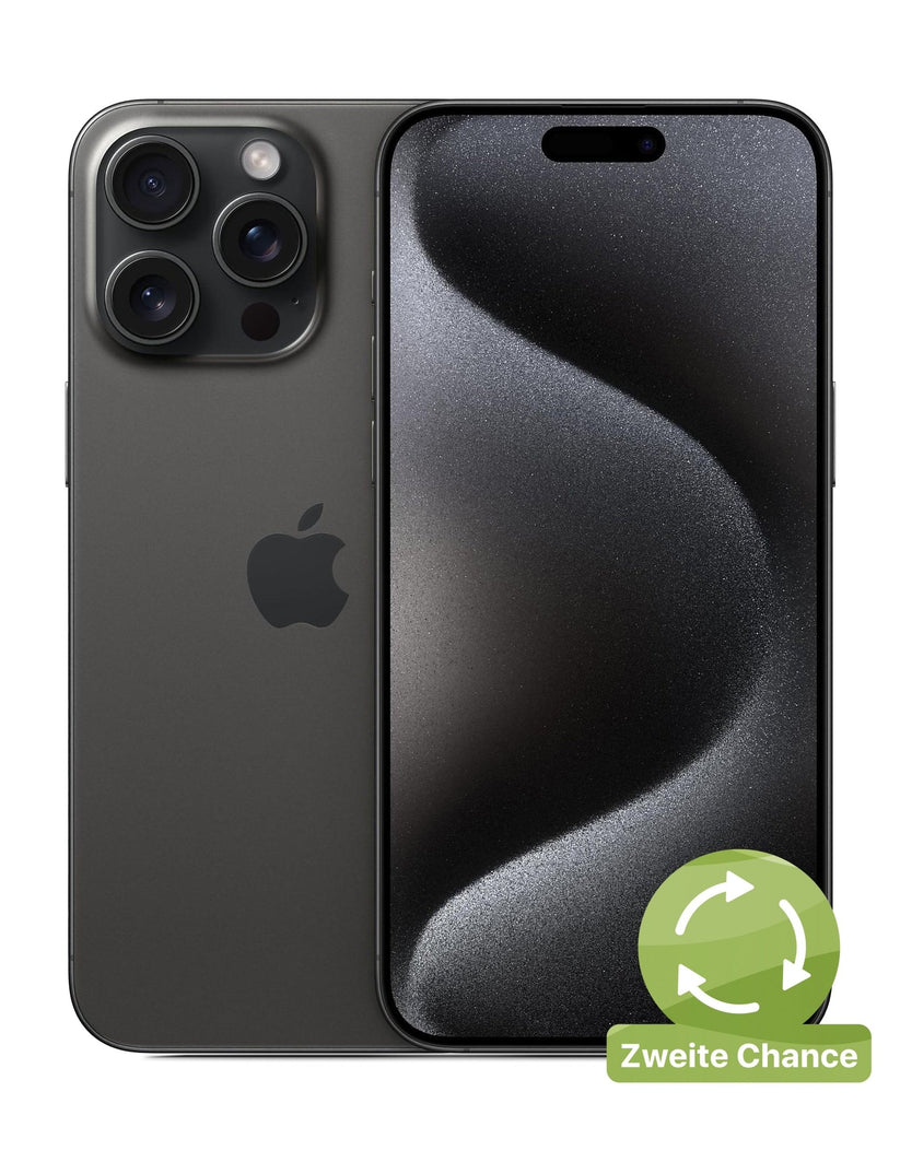 iPhone 15 Pro, 128GB, Titan schwarz - REFURBISHED