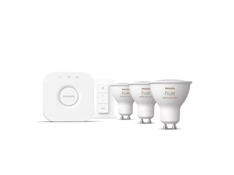 Philips Hue White & Col. Amb. GU10 Dreierpack Starterset inkl. Dimmschalter