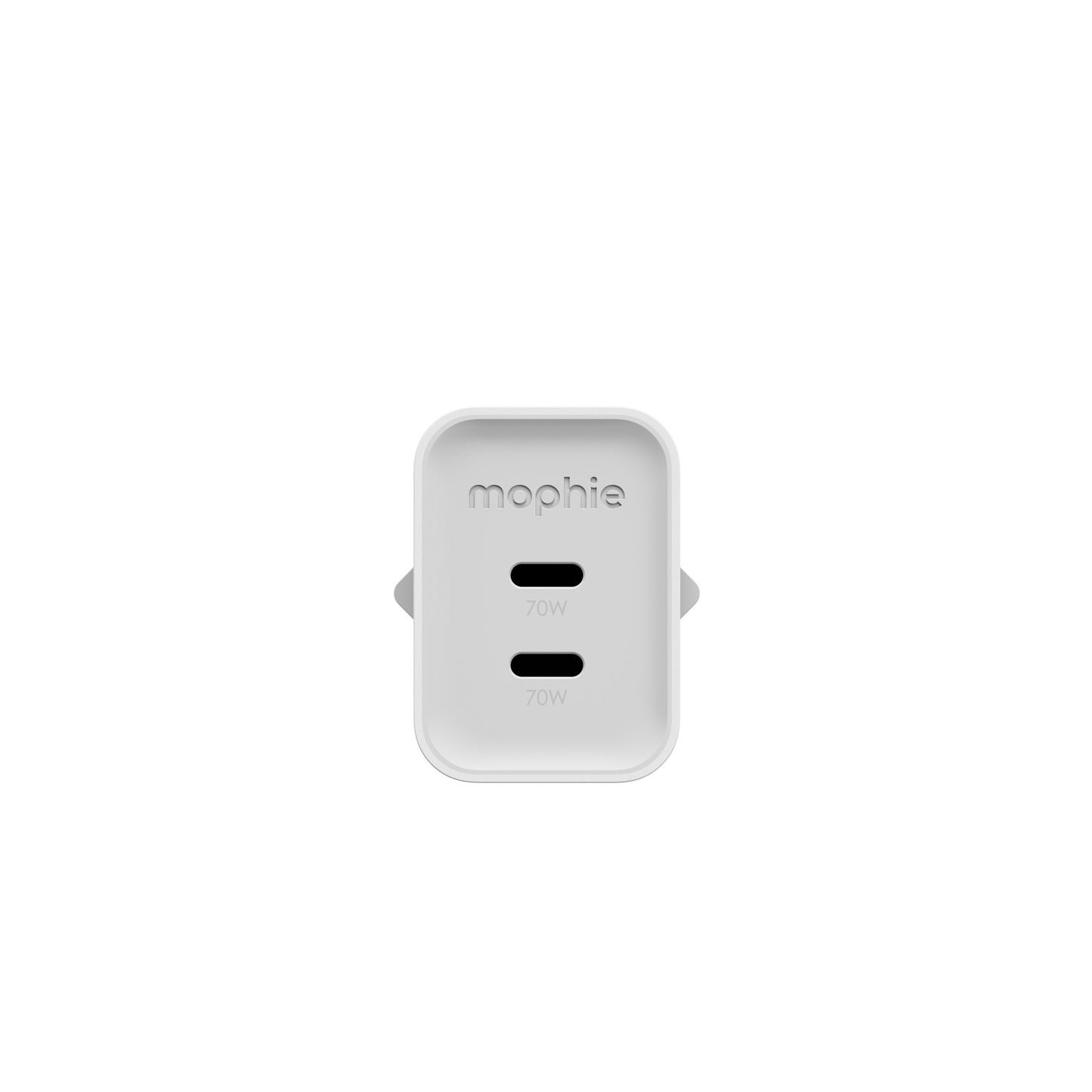 mophie Power Adapter GaN USB-C Dual 70W - Weiß