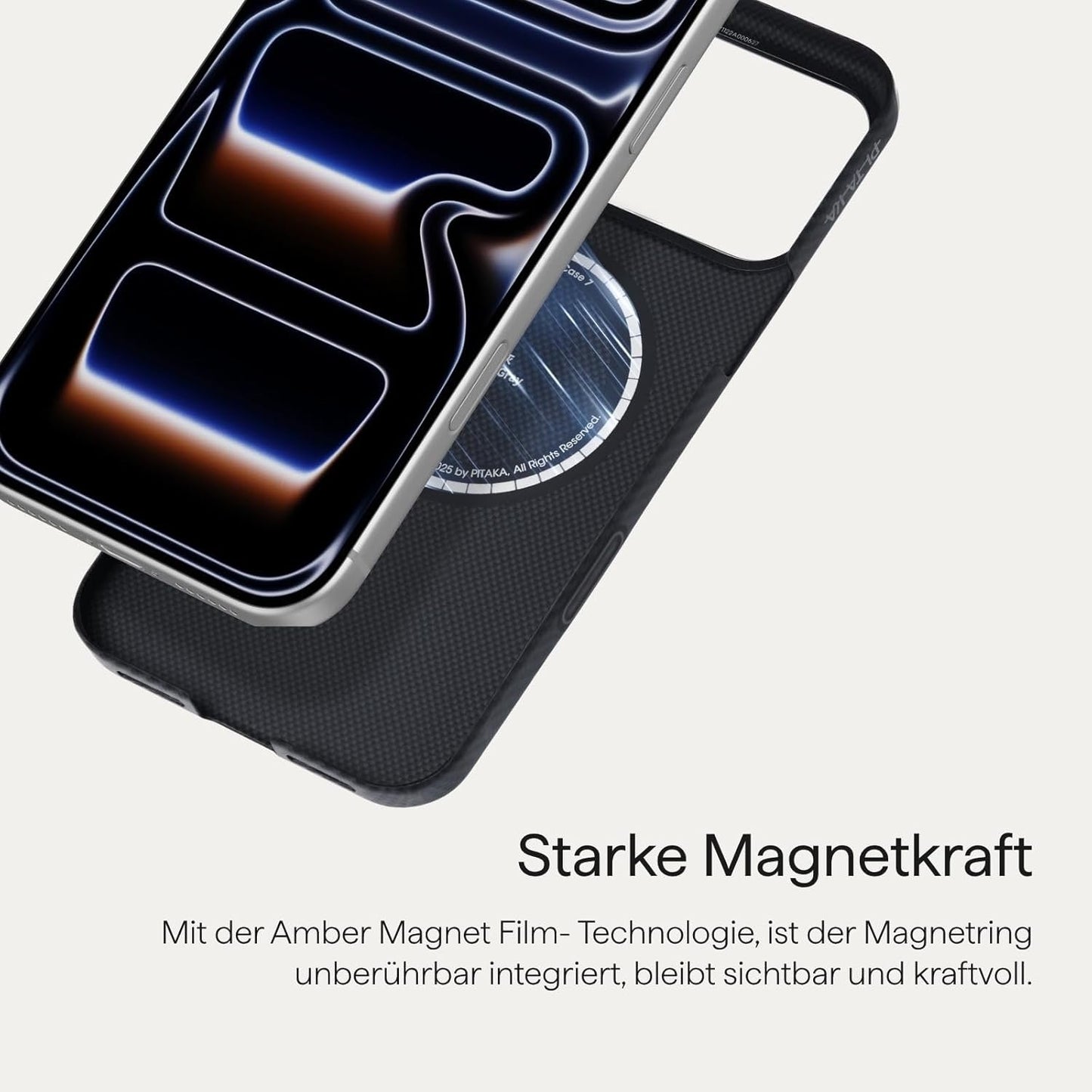 PITAKA Aramid Ultra Slim Case mit MagSafe, iPhone 17 Pro Max, Schwarz