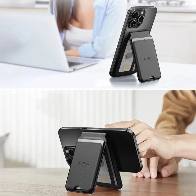 Tech Protect MagSafe Wallet mit Standfunktion - Schwarz