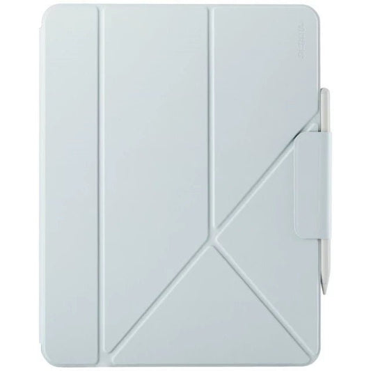 Light blue PITAKA Folio 3 iPad Pro 11 Zoll (M4/M5) case with an integrated stylus holder on the side.
